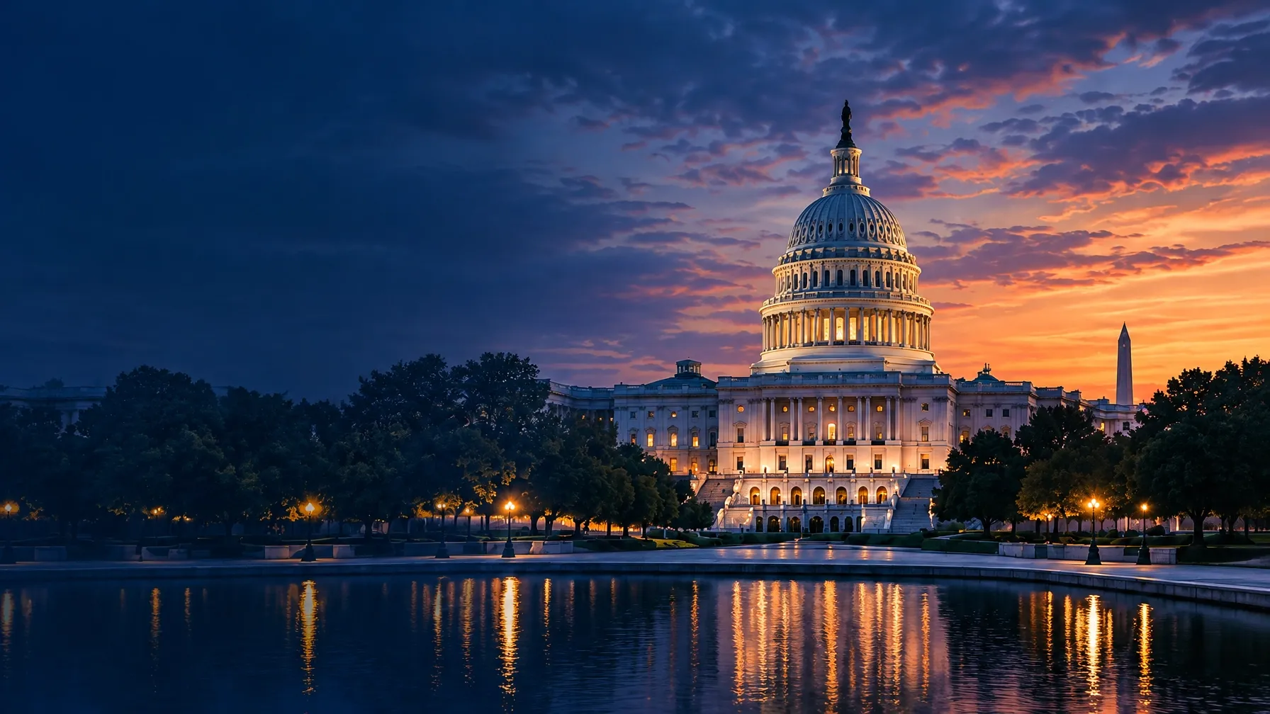 The U.S. Capitol at sunset